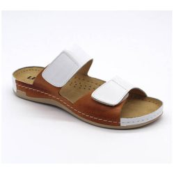 Leon Comfort női papucs - 952 White/Brown