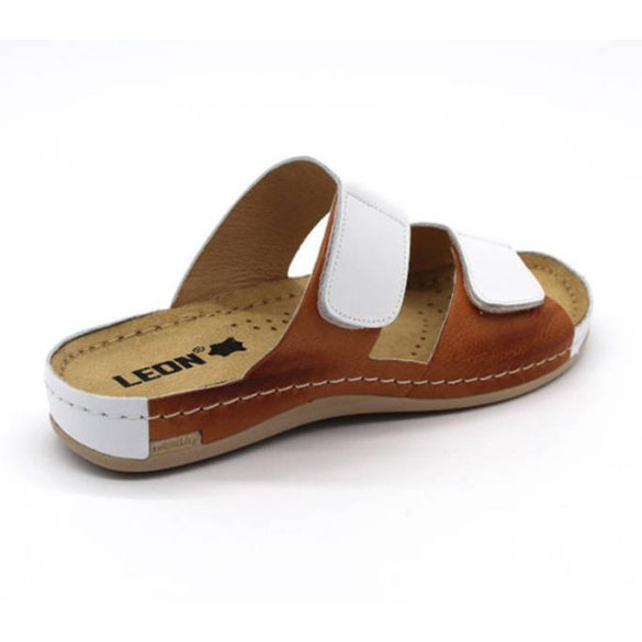 Leon Comfort női papucs - 952 White/Brown