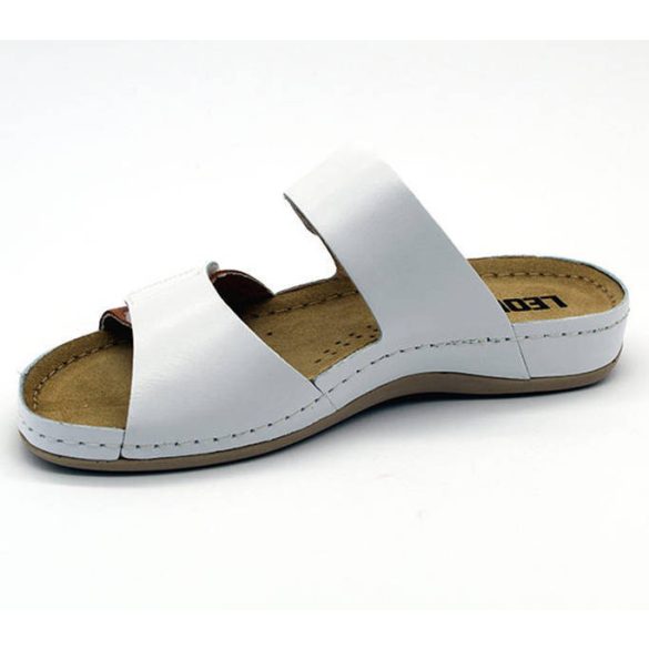 Leon Comfort női papucs - 952 White/Brown