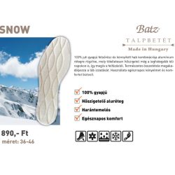 Batz talp betét unisex Talpbetét - 990 Snow